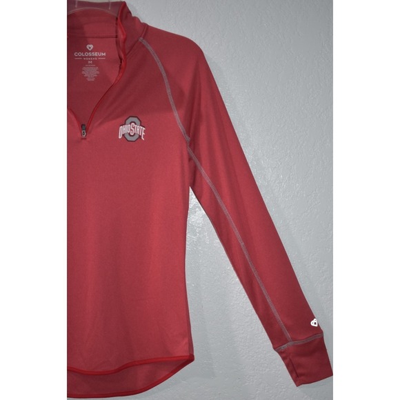 OHIO STATE BUCKEYES Colosseum 1/4 Zip Performance Shirt Women M Pullover Top - Picture 16 of 16